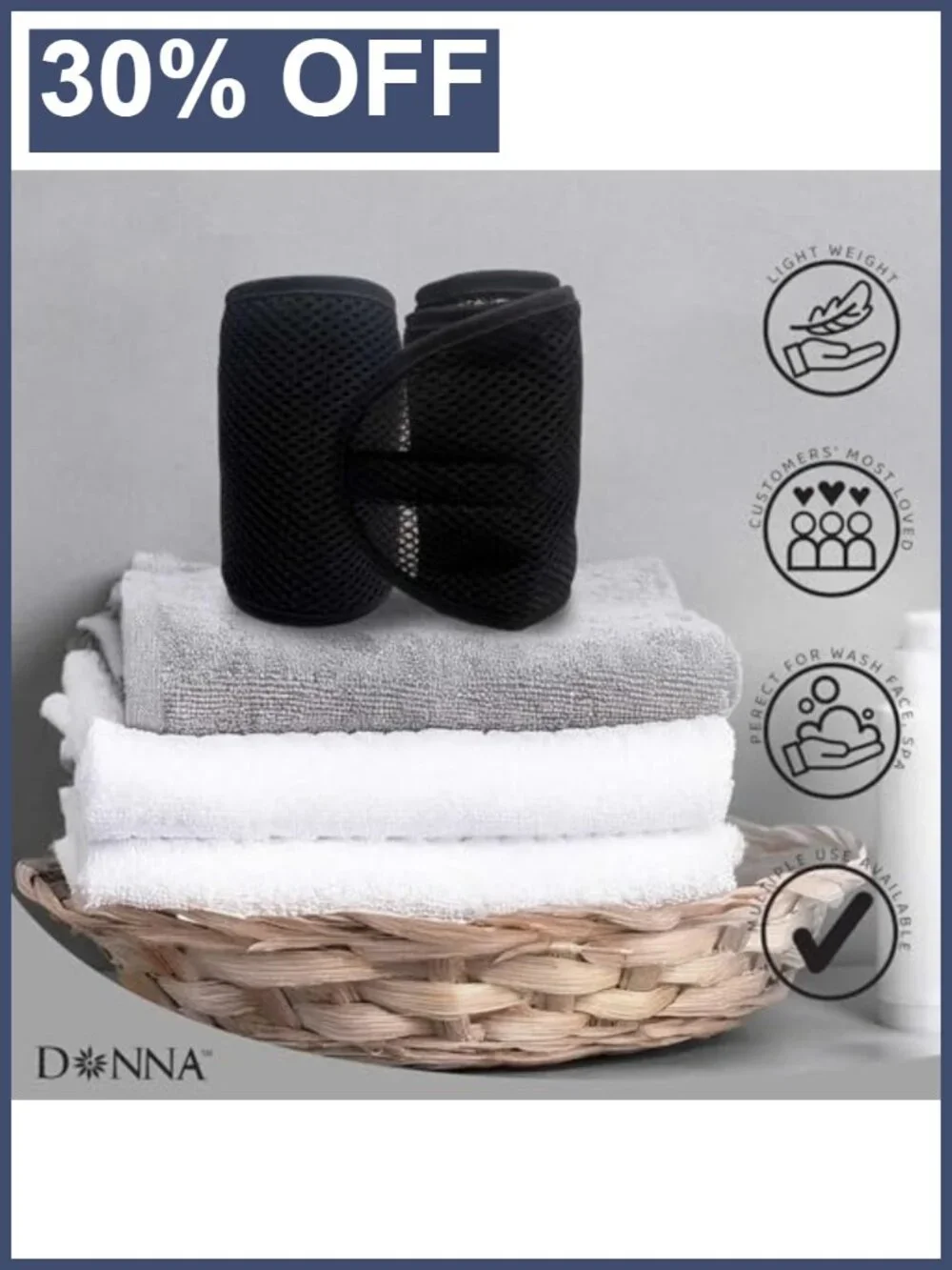 Deluxe Foam Mesh Hair Wrap, Adjustable Head Wrap, Breathable
